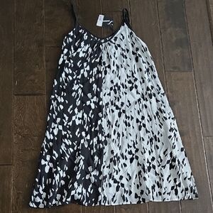Sleep Dress Black and White With Spaghetti Straps